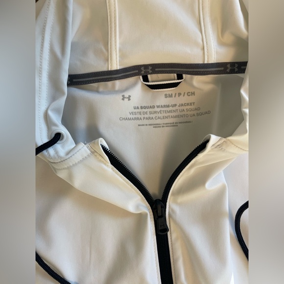 Under Armour Squad Woven / Storm Squad Warm-Up Jacket Small White Gray Black - Picture 3 of 6